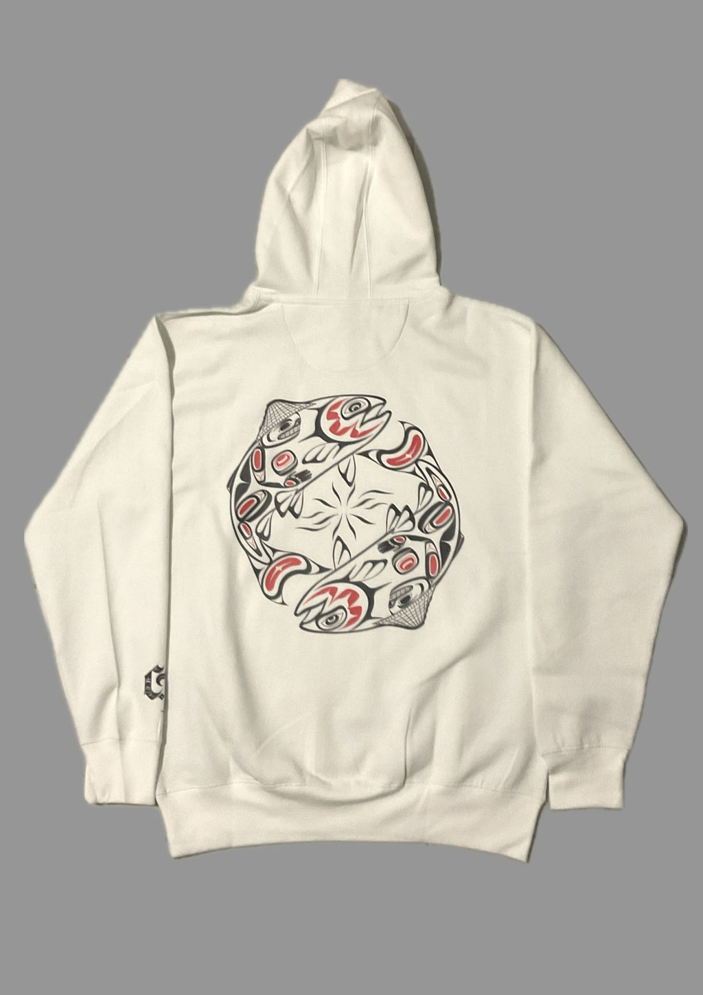 Life Cycle Hoodie - White / black, red