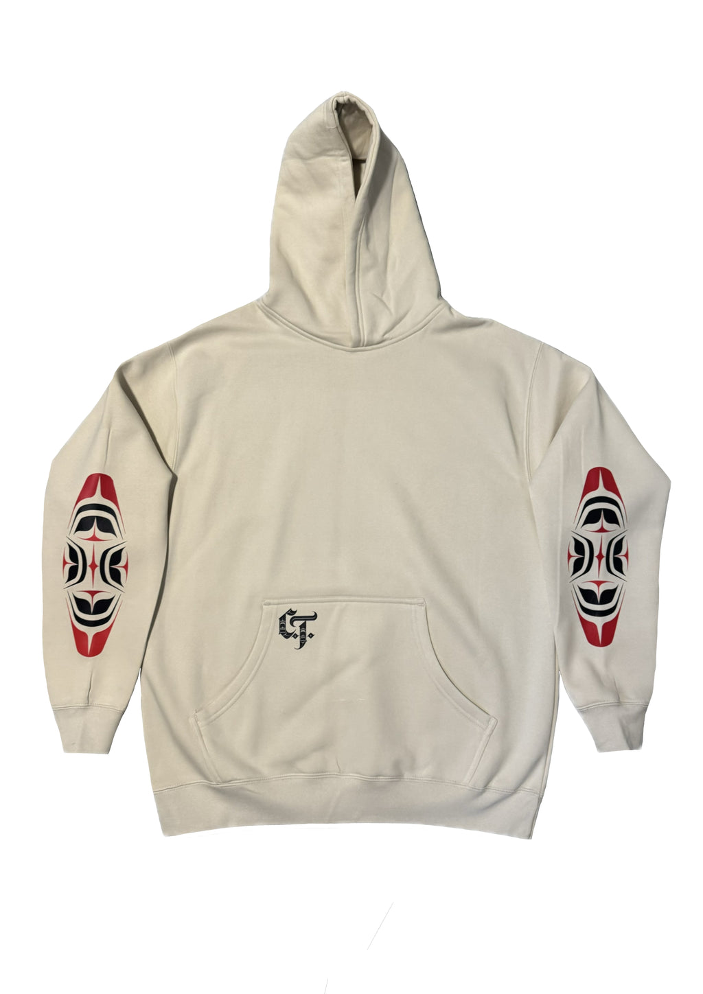 Four Directions Hoodie - Bone / black, red