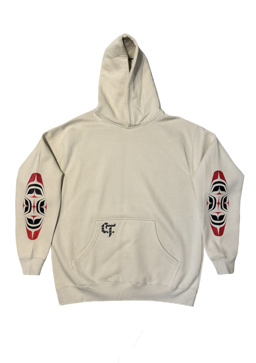 Four Directions Hoodie - Bone / black, red