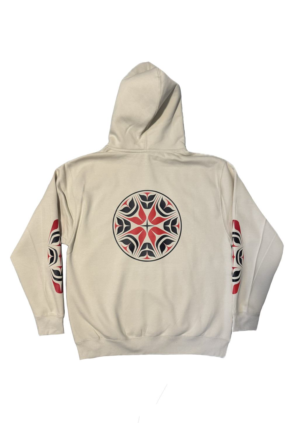 Four Directions Hoodie - Bone / black, red